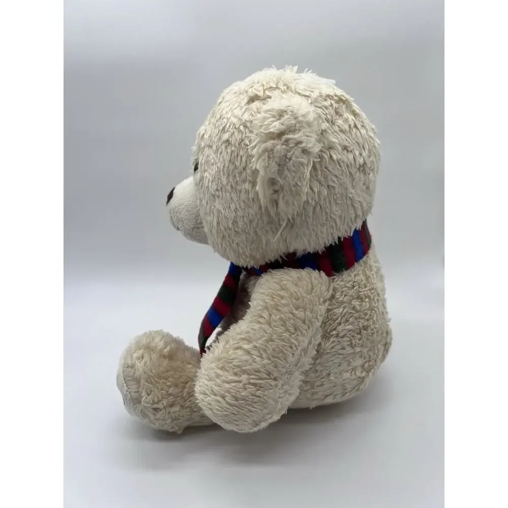Go! Games Frankie Striped Scarf Teddy Bear Plush Stuffed Animal Toy 10”